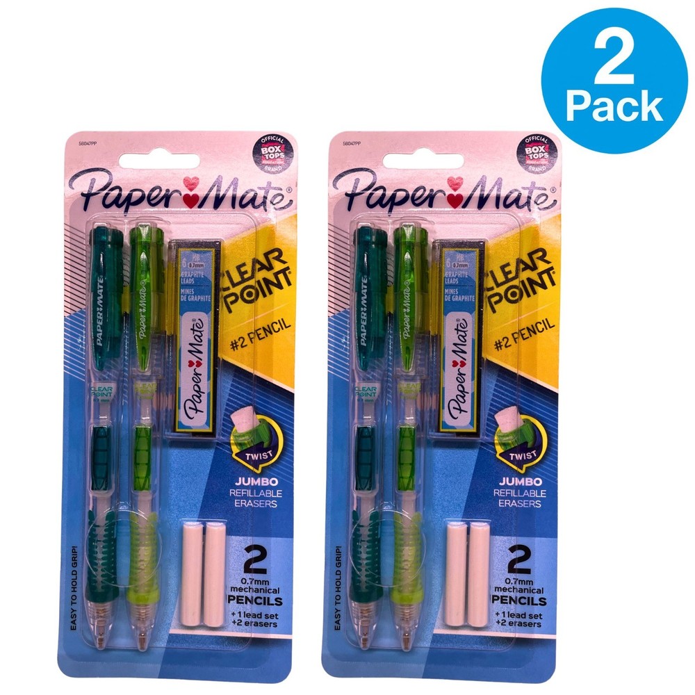 Paper Mate Clearpoint 0.7mm Mechanical Pencil 2 Pack New