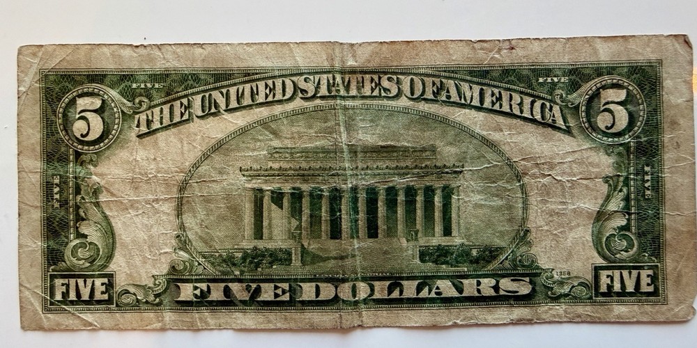 1934 US Five Dollar Bill Green Seal