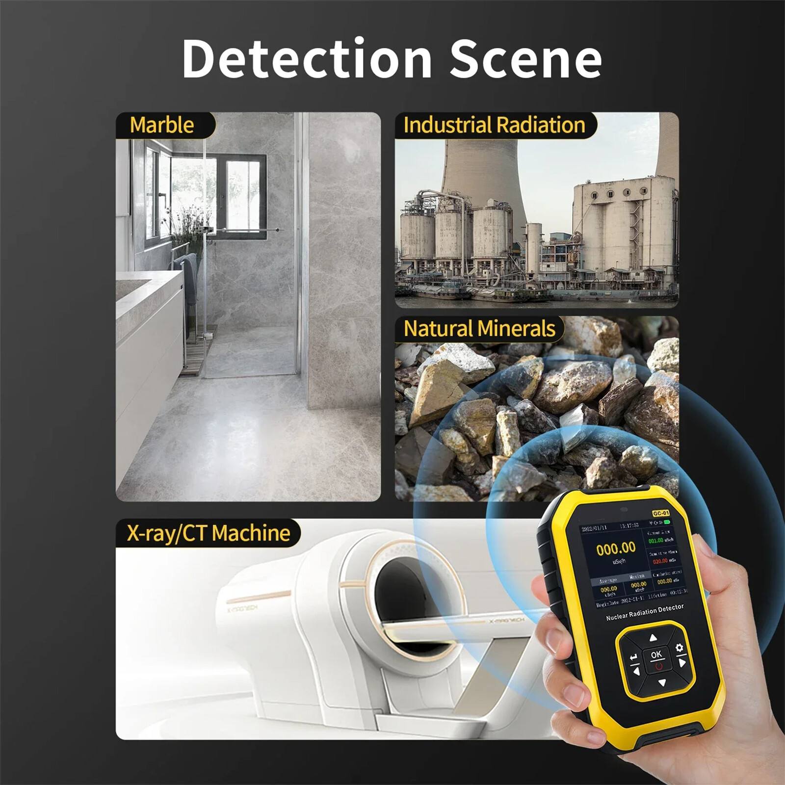 Portable Nuclear Radiation Detector GM Geiger Counter β/γ/X-Ray Dosimeter