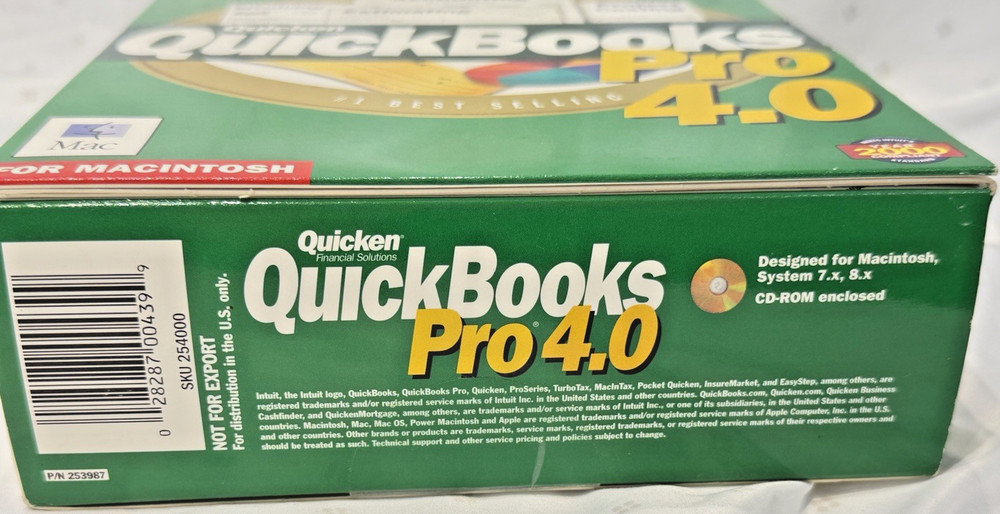 Quicken QuickBooks Pro Version 4.0 CD version for MacOS 7.x, 8.x