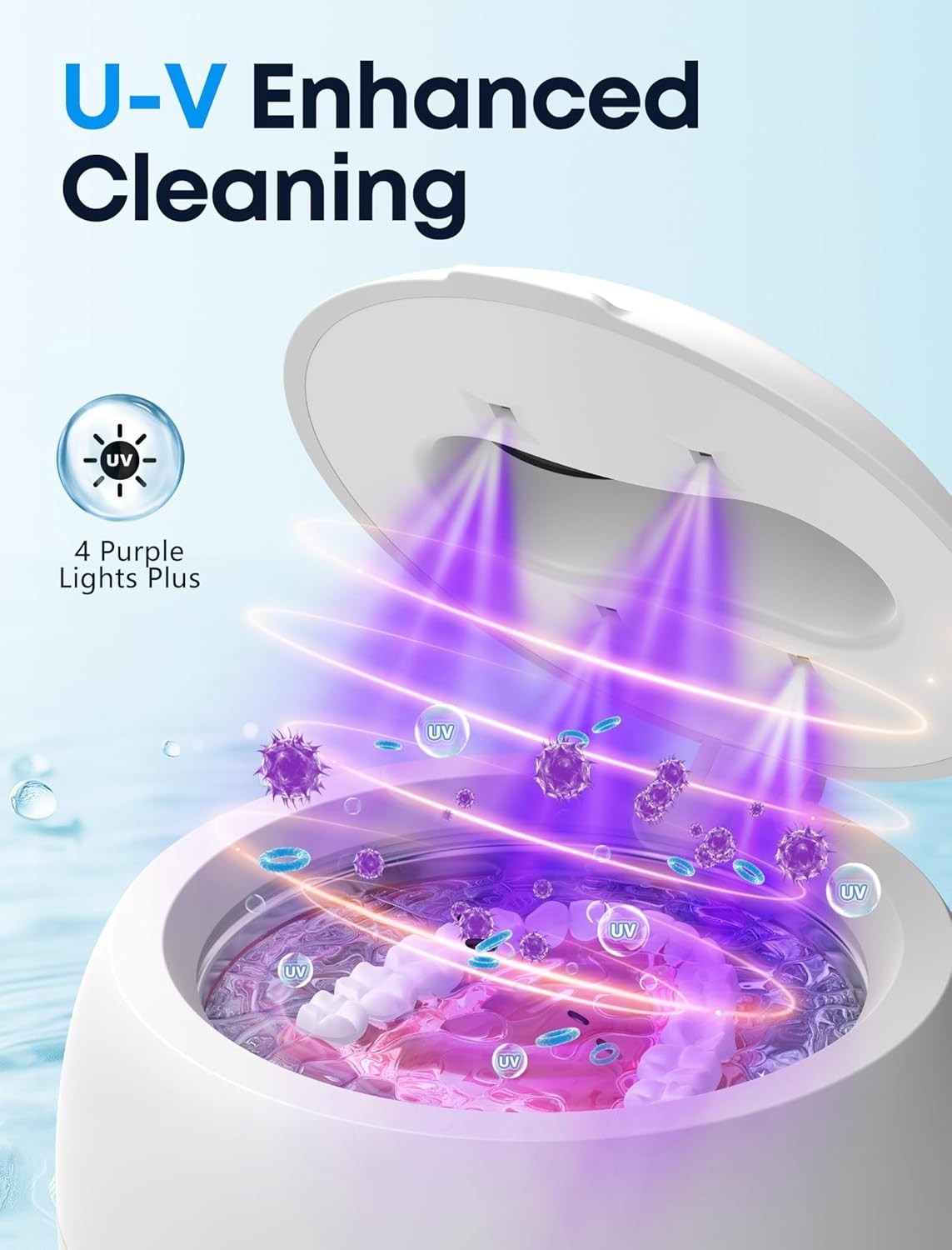 Ultrasonic Retainer Cleaner Machine – 45kHz Dental Pod for Retainers,