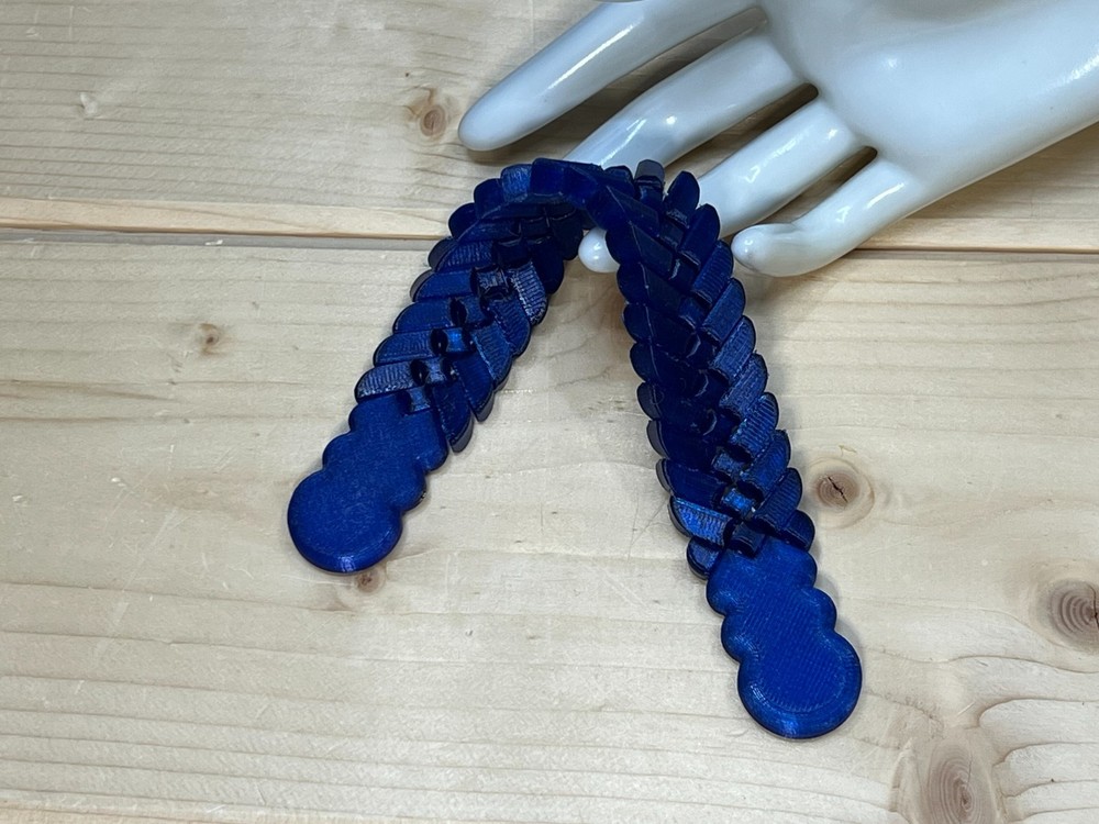 Blue snake skin texture Chotki handmade 3D printed Size 21 cm 31 gram