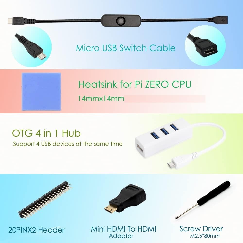 Raspberry Pi Zero 2 W Case Kit with Raspberry Pi Zero 2 W Case Power Supply