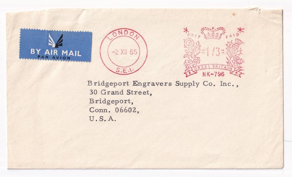 STAMP GREAT BRITAIN "LONDON"  1965 ENVELOPE