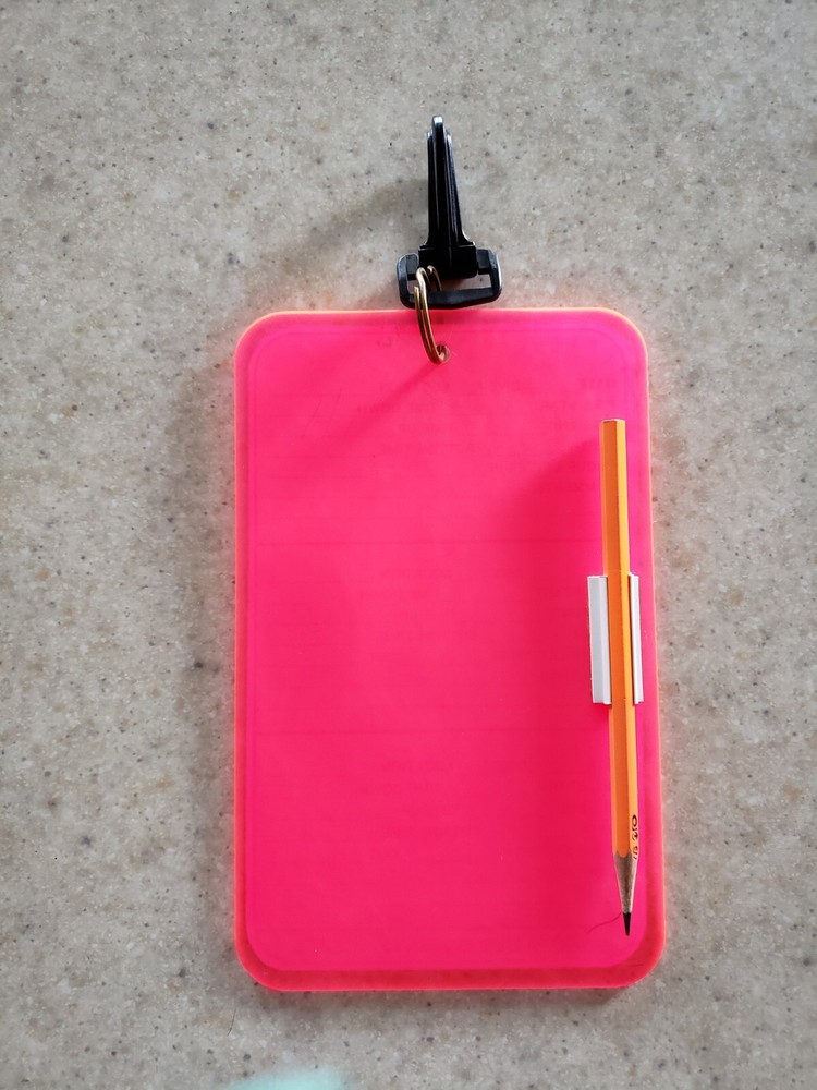 Scuba Slate Florescent Instructors DiveCon Dive Master Message,  Dive Info 8x5"