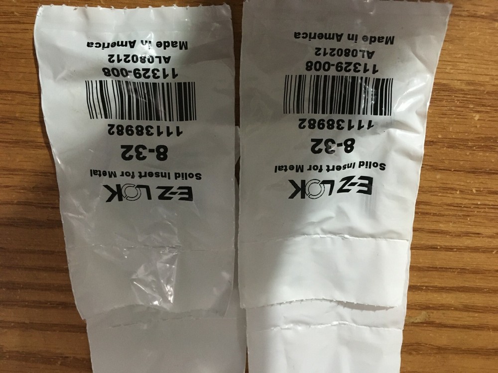 (8) #8-32 Carbon Steel Solid Insert For Metal