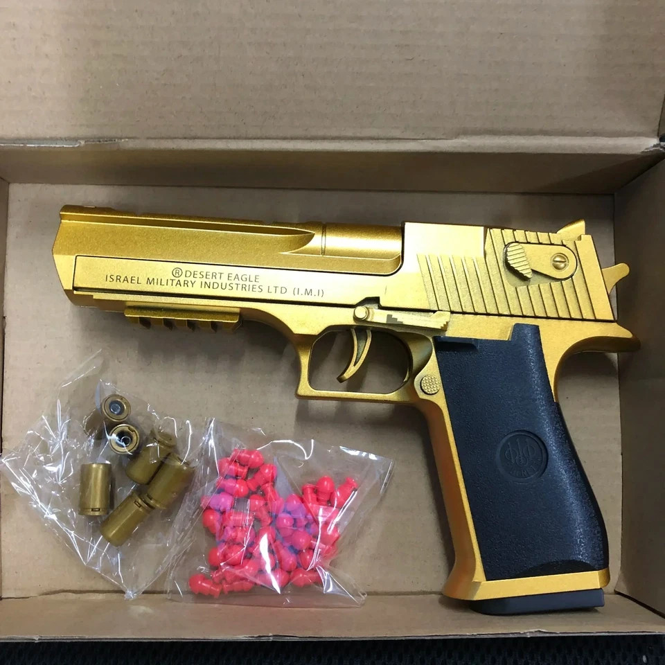Mechanical Desert Eagle Toy Gun Continuous Fire Shell Ejection Soft Bullet Gift