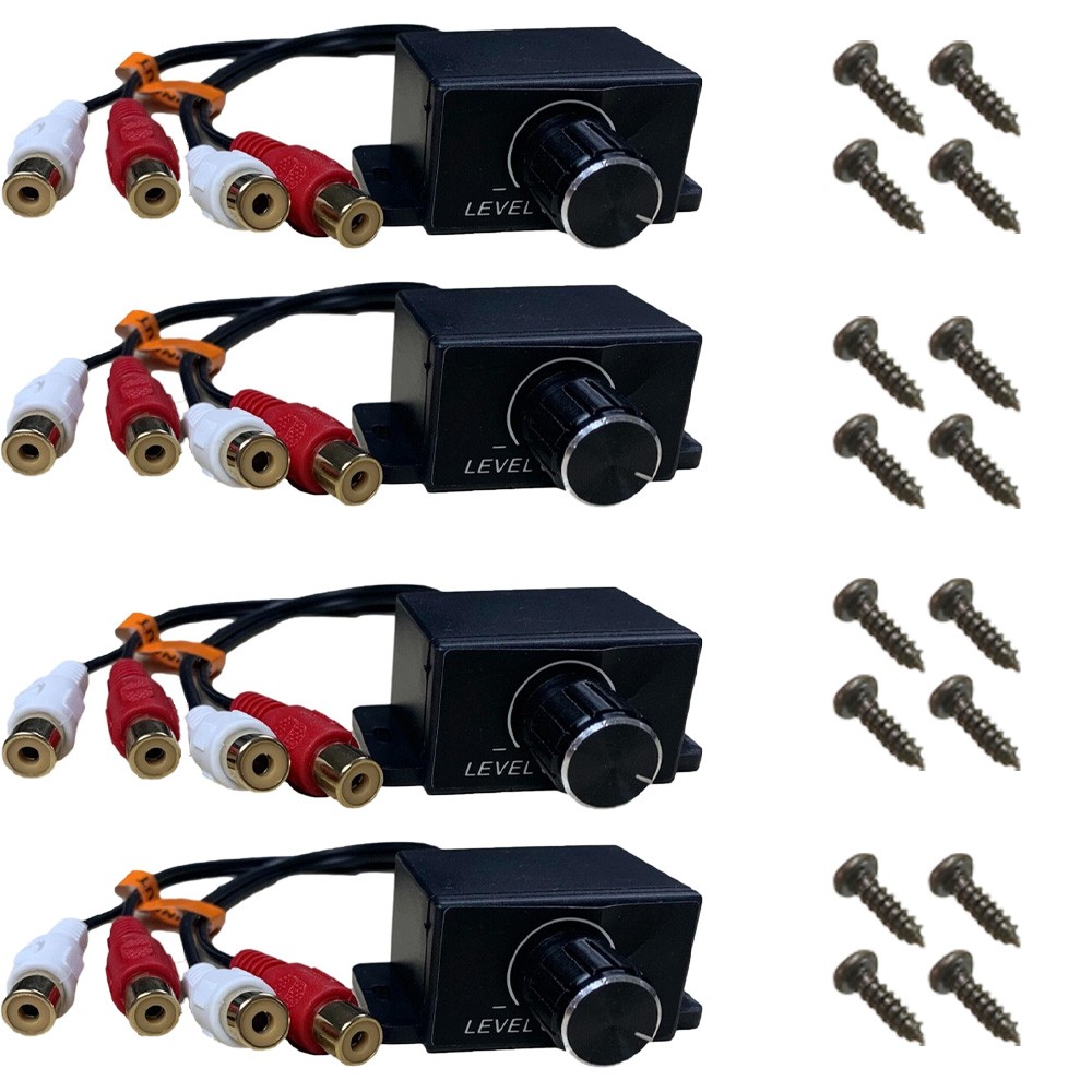 4x Universal Car Audio Amplifiers RCA Level Controller Bass Volume Control Knobs