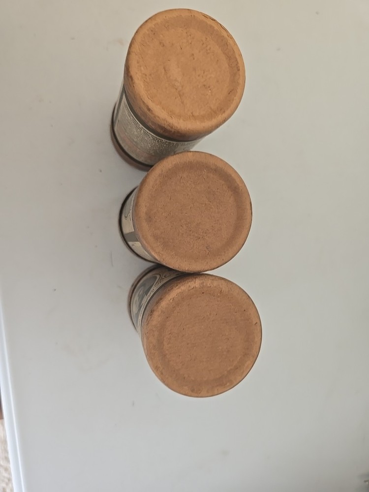 3 Edison Gold Moulded Record Tubes Empty with Lids