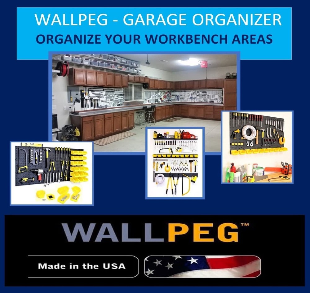 WallPeg 36 Pegboard Bins Part Bin Kit Hooks to Peg Board Panels Workbench