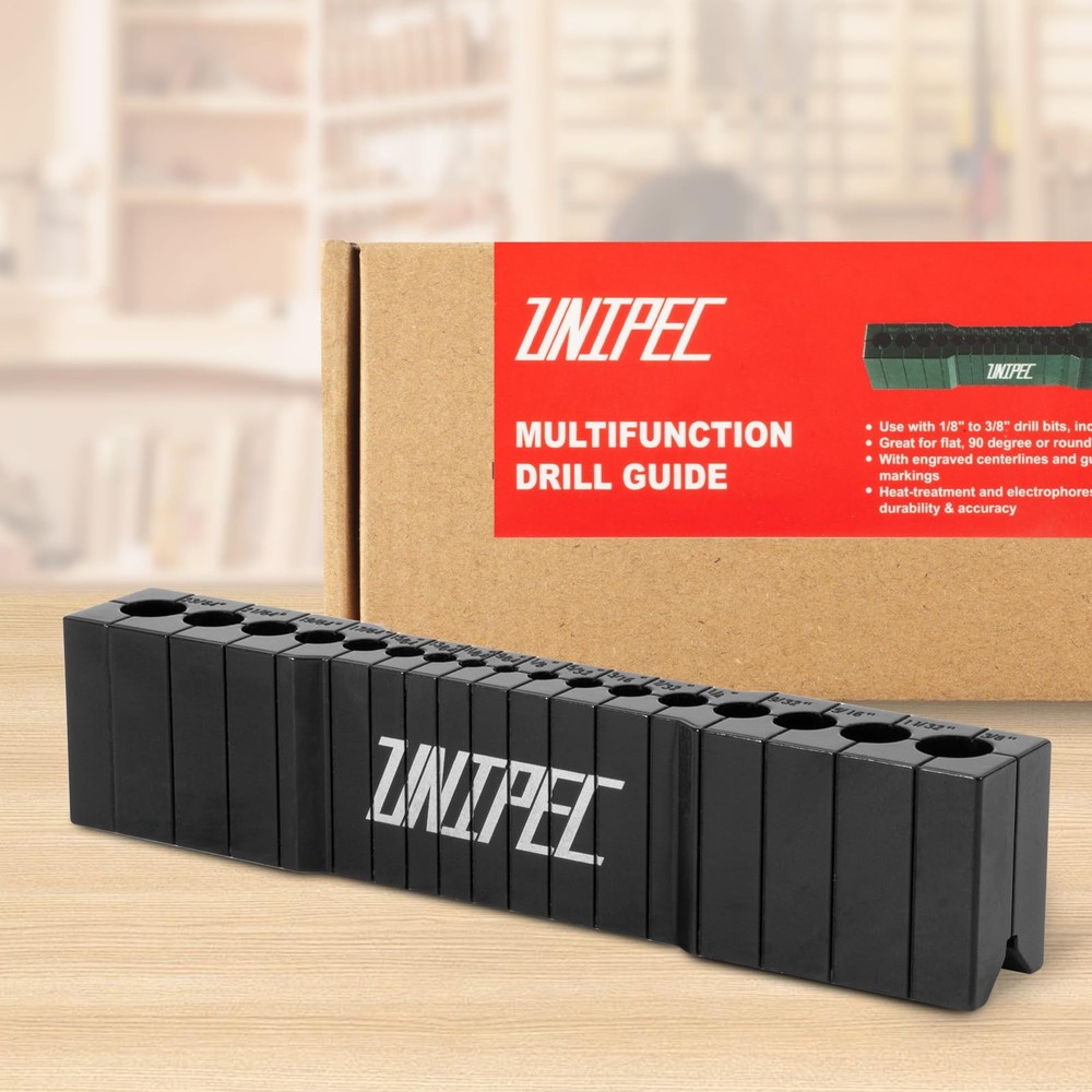 Precision Drill Guide – Compact Portable Drilling Block for Straight Holes, S...
