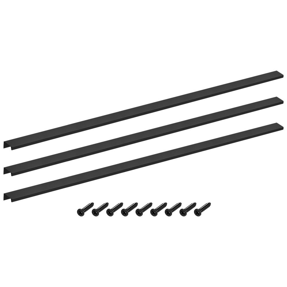 Cabinet Edge Finger Pull, 3pcs 800mm/31.5 Hidden Cabinet Pulls, Black