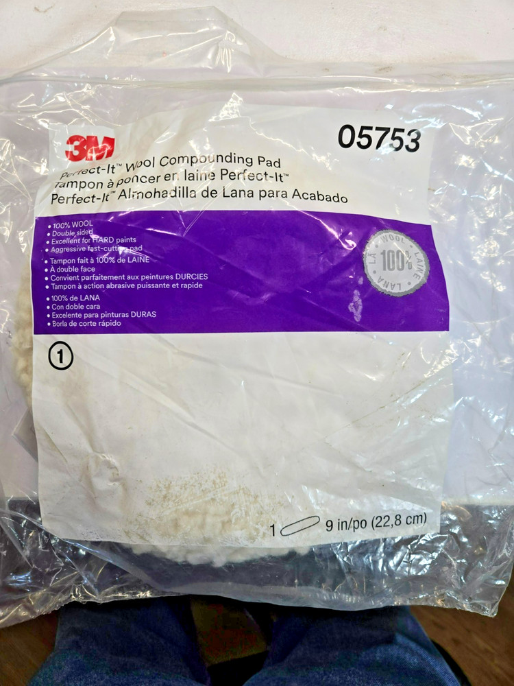 3M Perfect-It Double-Sided Wool Compounding Pad, 05753, 9 Inch