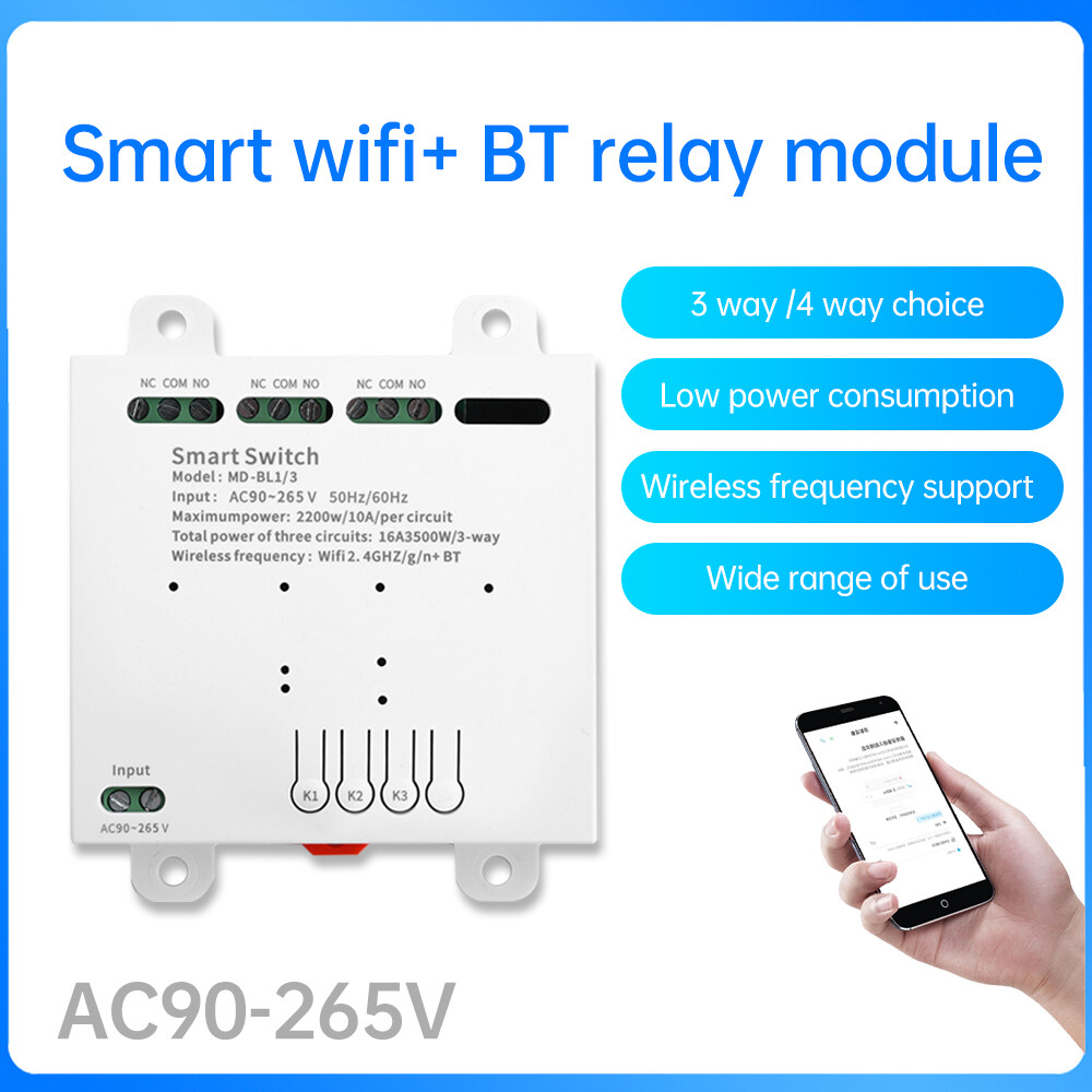 eWeLink Smart Wireless WIFI Bluetooth Switch Relay Module AC90-265V 3/4Way