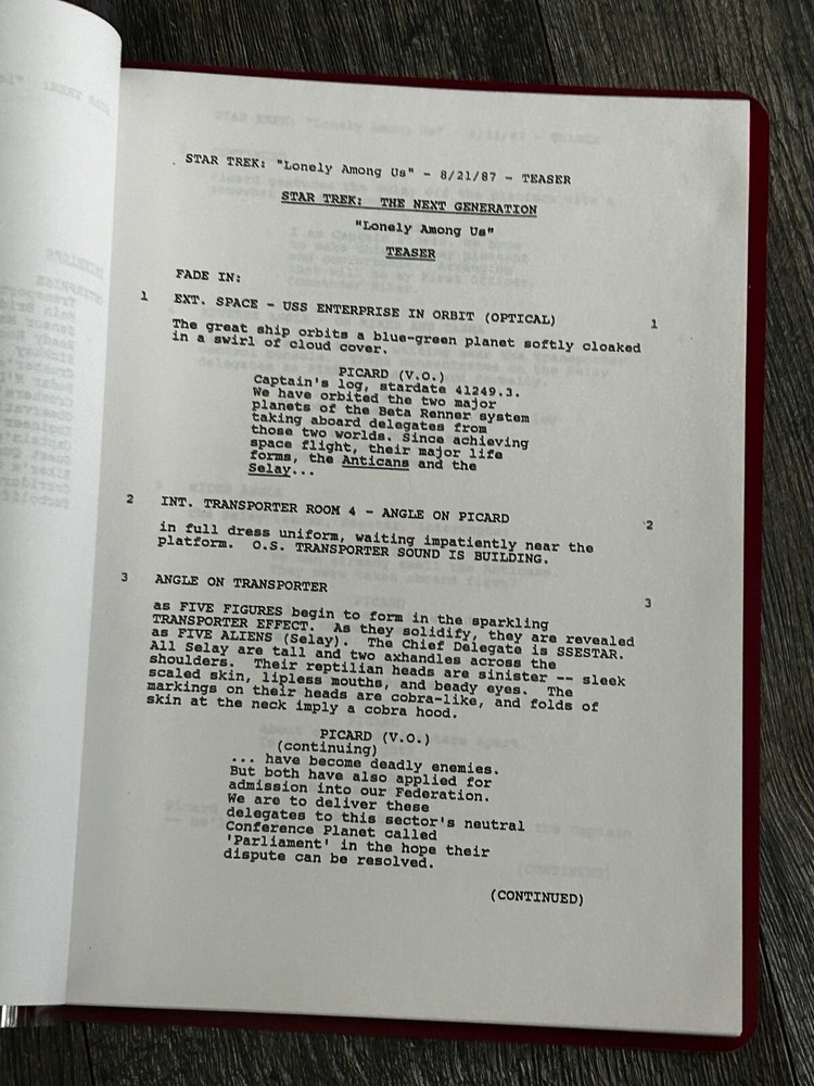 STAR TREK Script The Next Generation Lonely Among Us 2nd Revision Final Draft