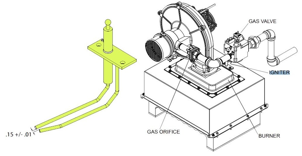 Raypak Gas-Fired Direct Spark Igniter 018874F