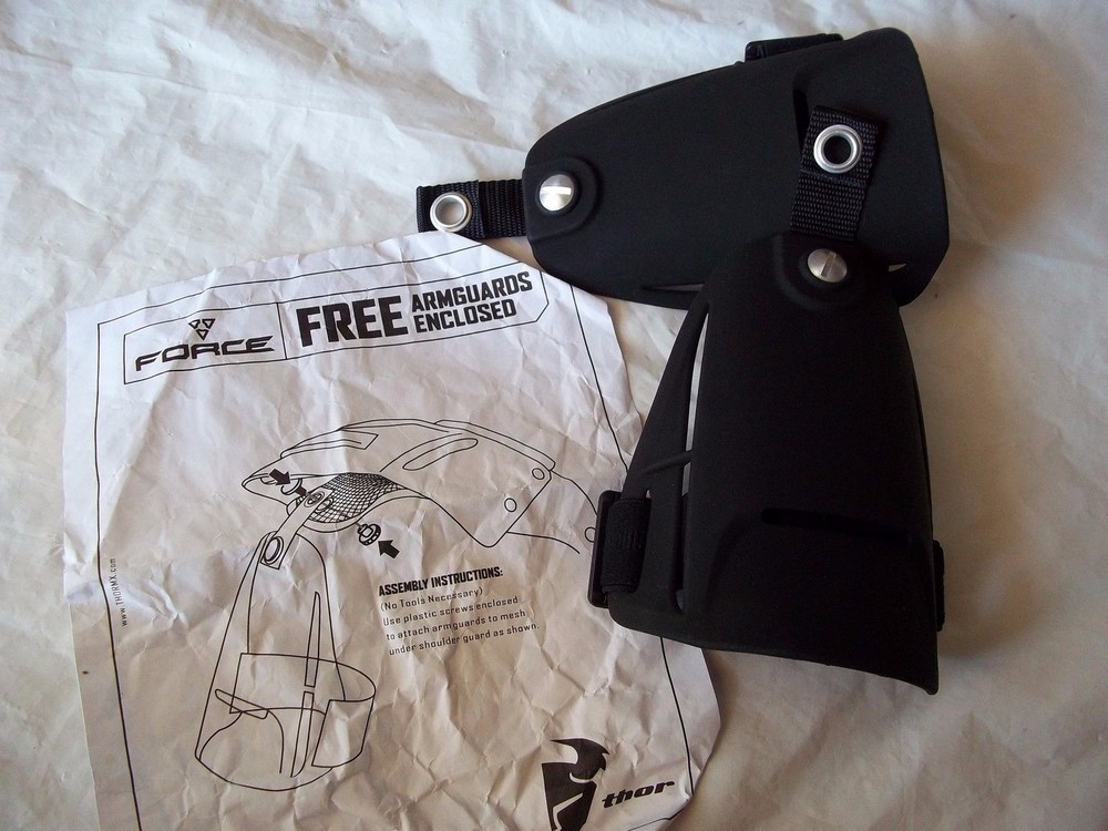 THOR FORCE CHEST PROTECTOR ARMGUARDS REPLACEMENTS BLACK YOUTH