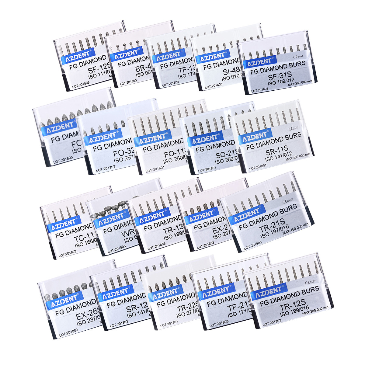 10Pcs/Pack AZDENT Dental Diamond Burs FG Super Coarse for High Speed Handpiece