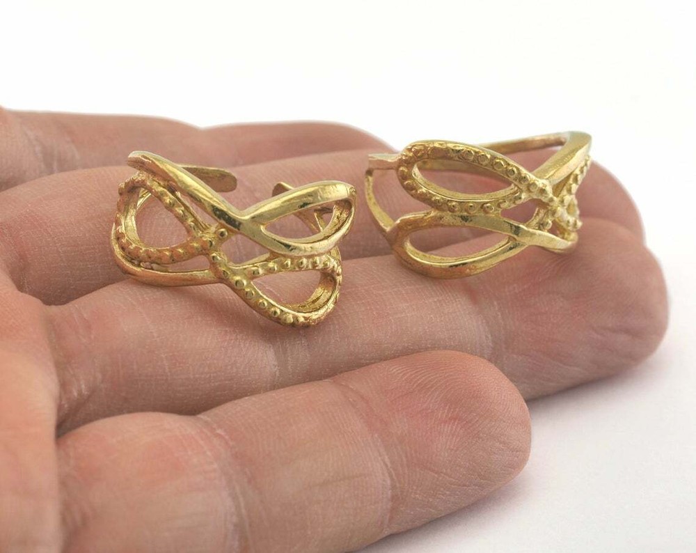 Infinity Adjustable Ring Raw Brass (18mm 8US inner size - Adjustable ) OZ2815