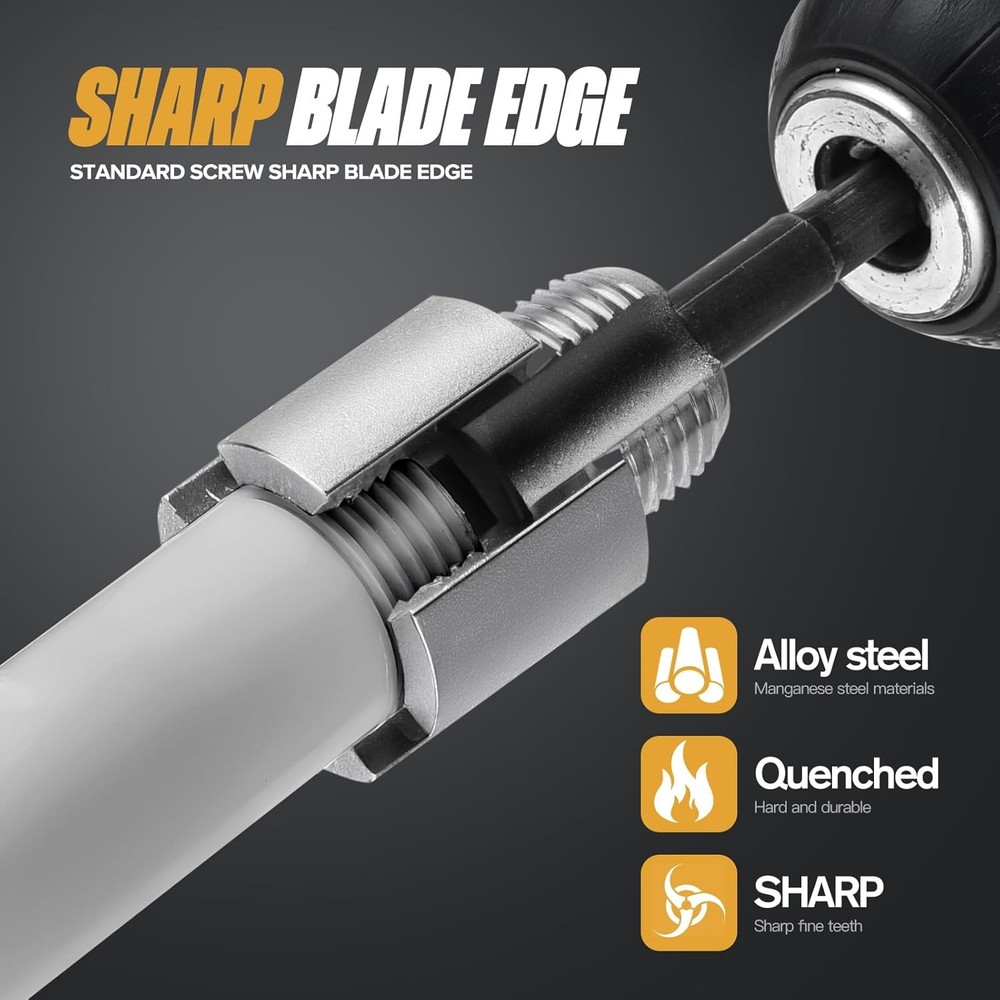 2PCS Pipe Thread Cutting Tool, Electric Drill Compatible Pvc Pipe Threader Kit