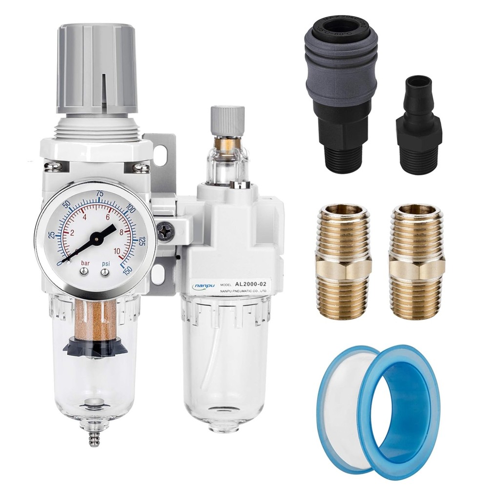 Polycarbonate Bowl Filter Regulator Lubricator - 1/4" NPT