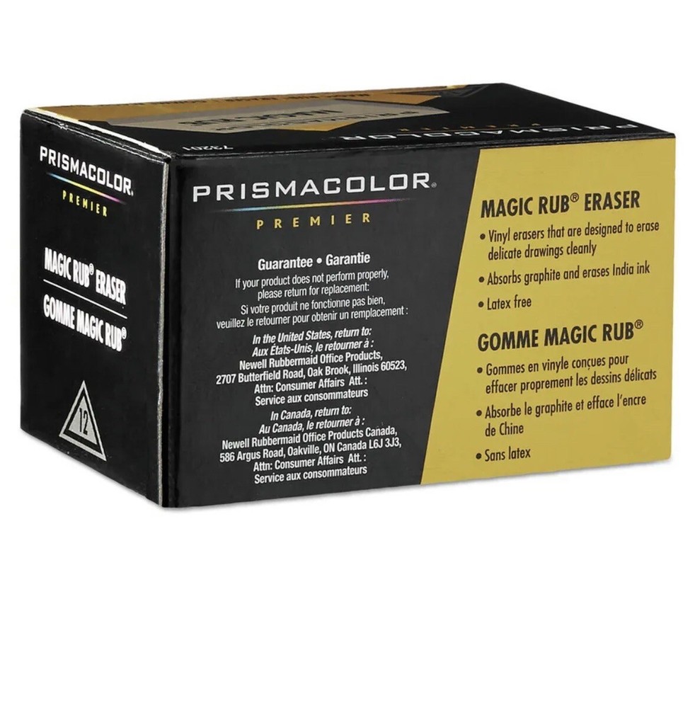 Prismacolor Magic Rub Eraser, Rectangular Block, Medium, Off White, Dozen New
