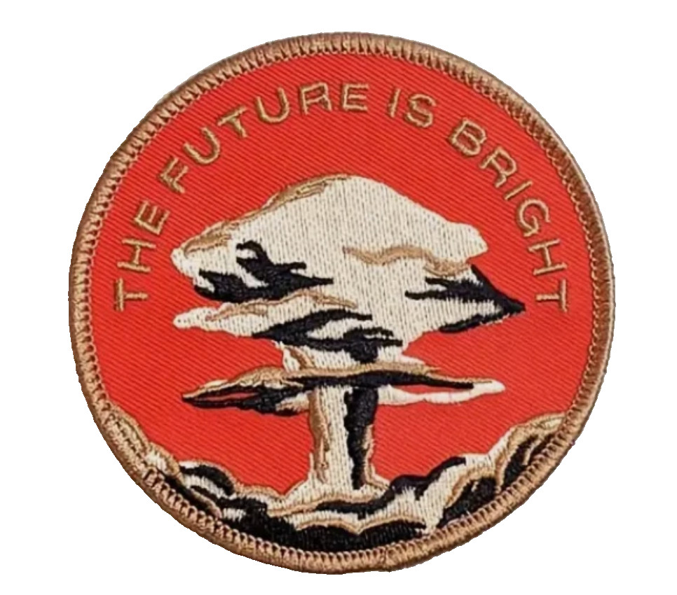 THE FUTURE IS BRIGHT - NUCLEAR BOMB EXPLOSION - 3" Embroidered Iron-On Patch