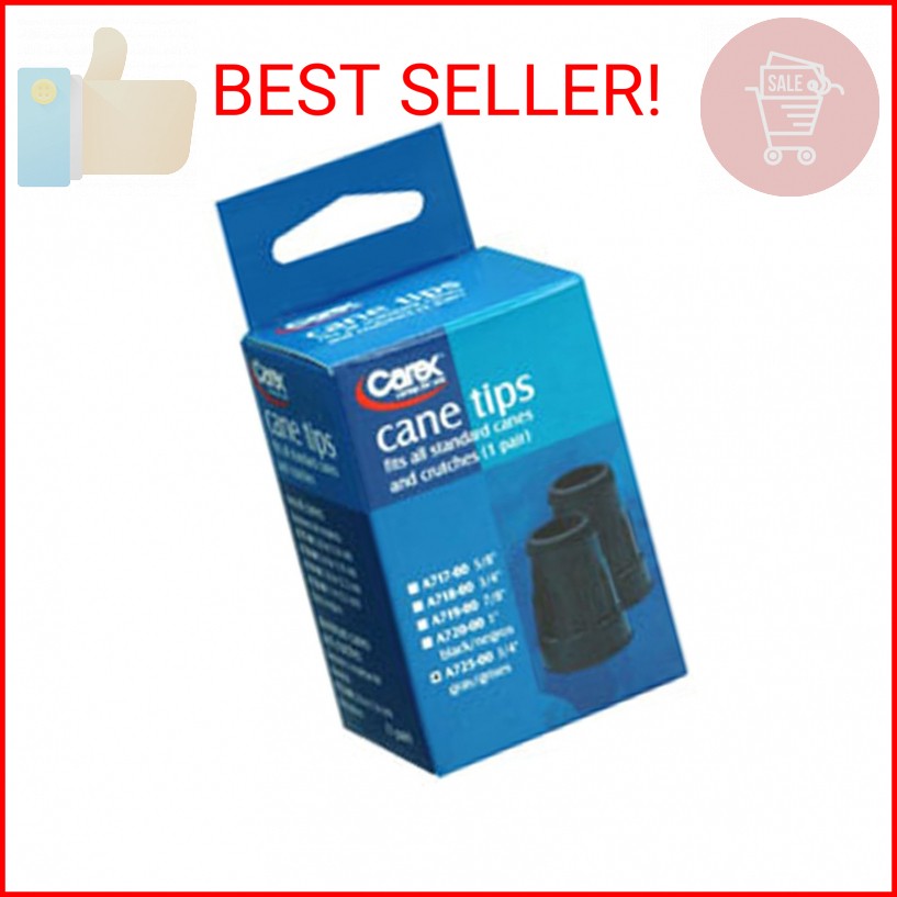 Carex Gray Cane Tips 3/4 in, 2 ea