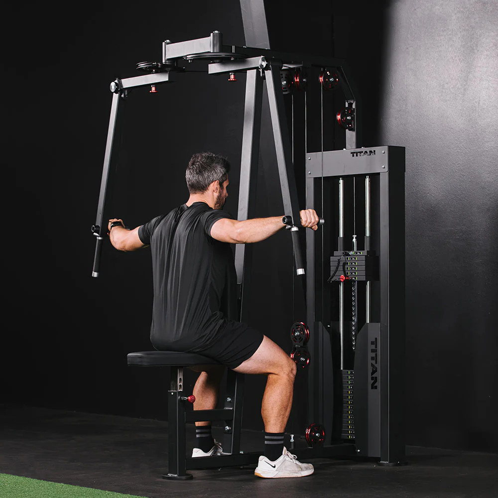 Titan Fitness Selectorized Pec Fly and Reverse Delt Machine, 200 LB Weight Stack