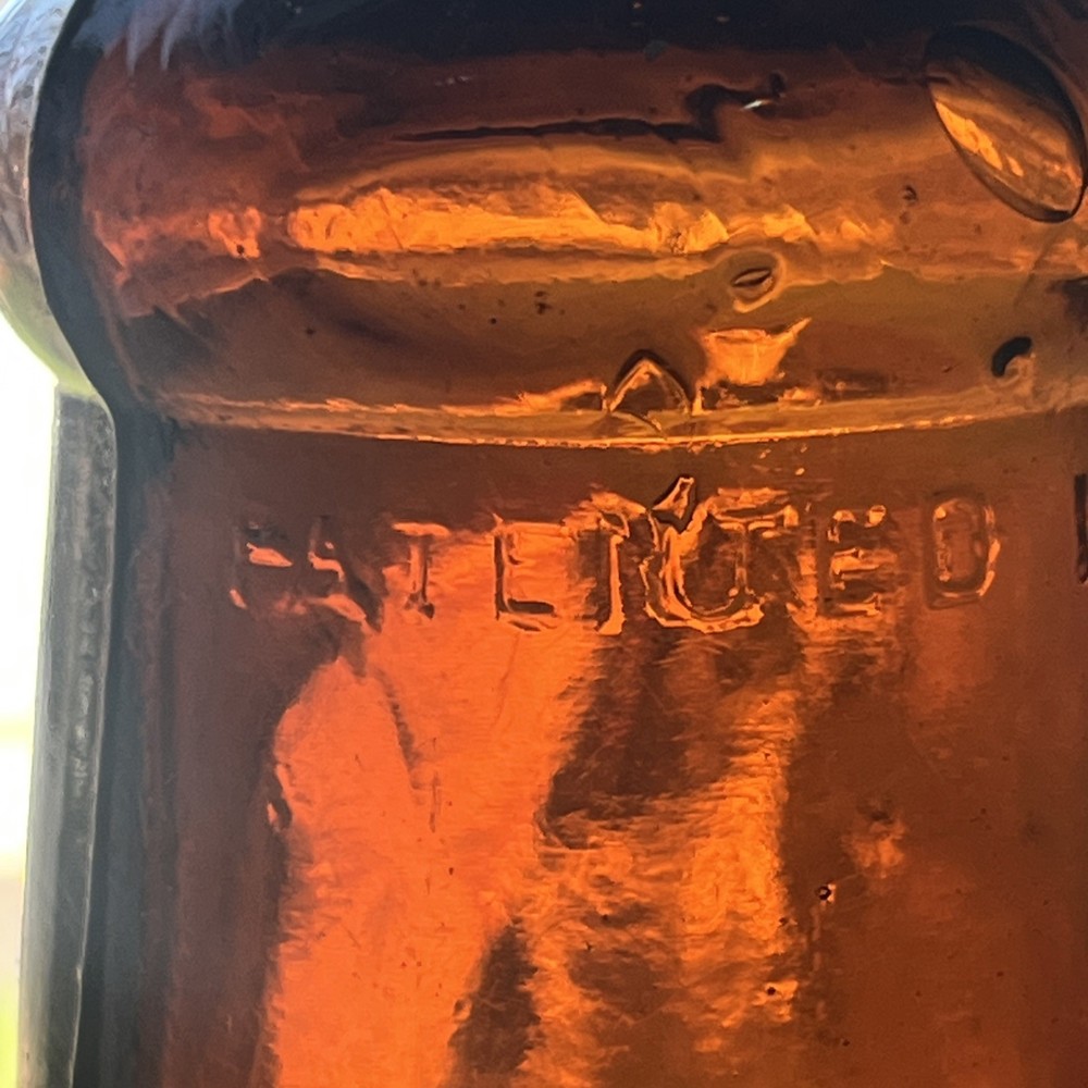 AMBER BIXBY PATENTED 1883 SHOE DRESSING BOOT BLACKING BOTTLE