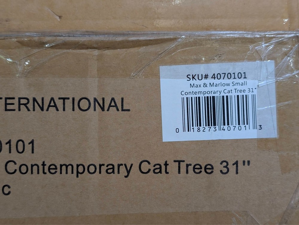 Multi-Level Contemporary Cat Tree 31" Features 2 Sisal-Covered Scratching Posts
