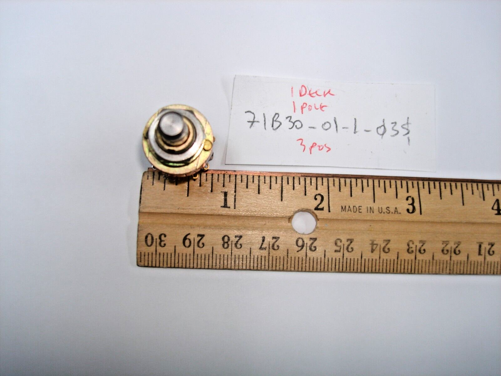 1P3T Rotary Switch Grayhill 1 Pole 3 Position 71B30-01-1-3S SP3T Shorting