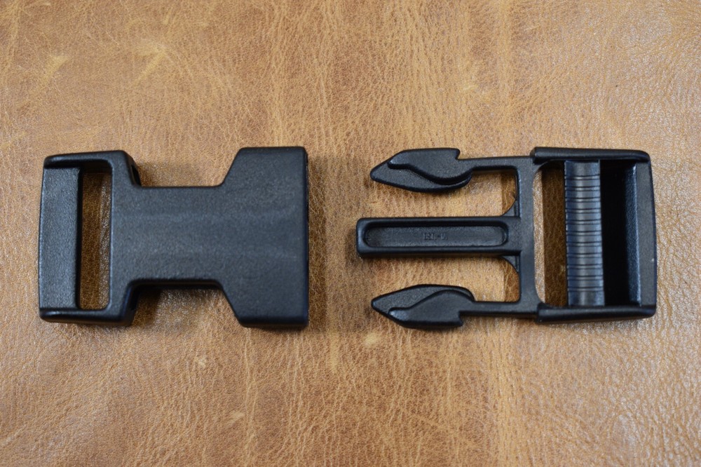2 PK Fastex 1" Quick Side Release Buckles, Plastic Buckle Clips
