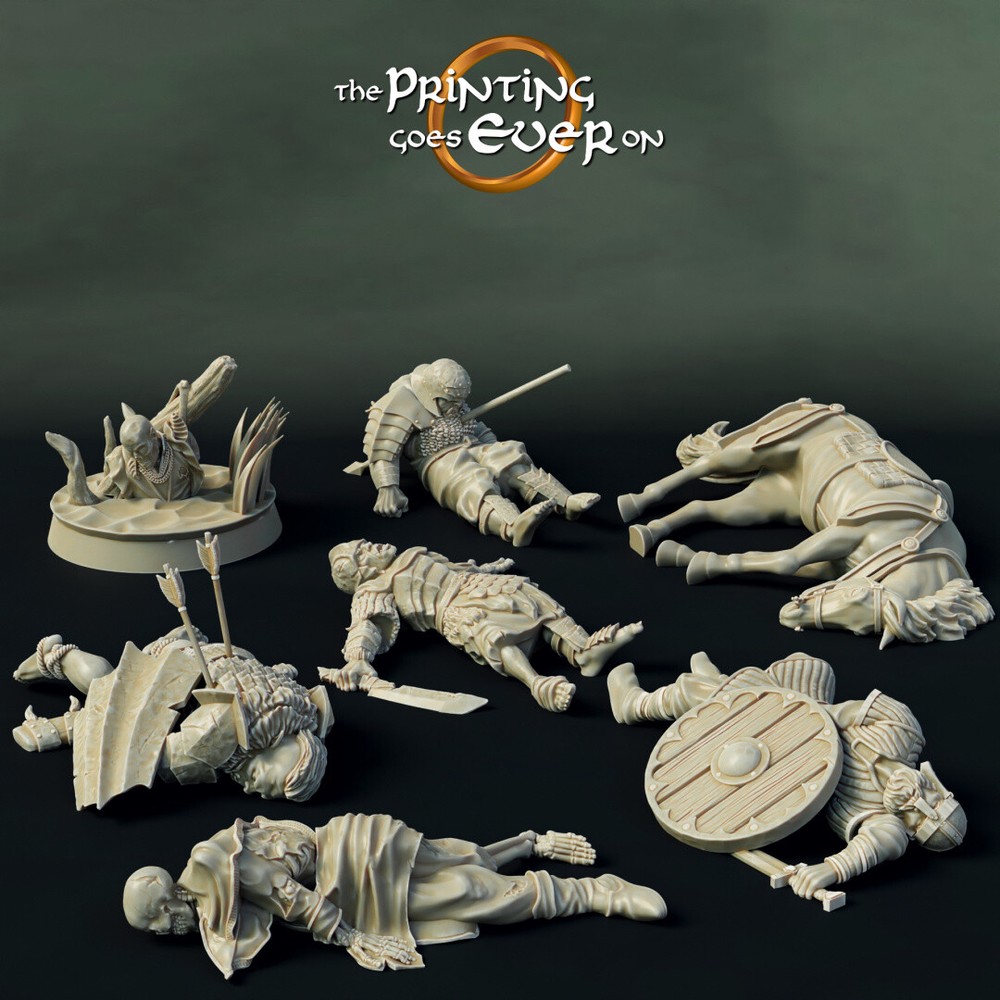 Human Orc Horse Corpse Bundle Miniature | D&D DnD |