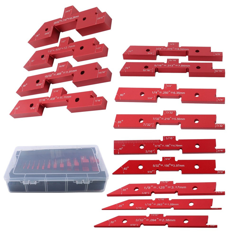 14 Pack Aluminum Router Table Setup Bars Precision Setup Blocks Height Gauge Set