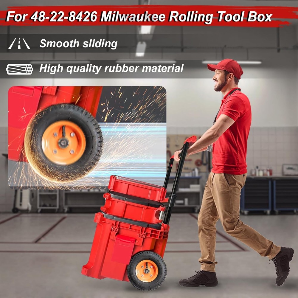 2Pcs Packaout Wheels Compatible with Mil.waukee Rolling Tool Box 48-22-8426