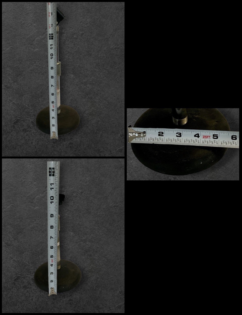 Vtg MCM Atlas Sound Adjustable Desk/Tabletop Microphone Stand-Cast Iron Base🅱️