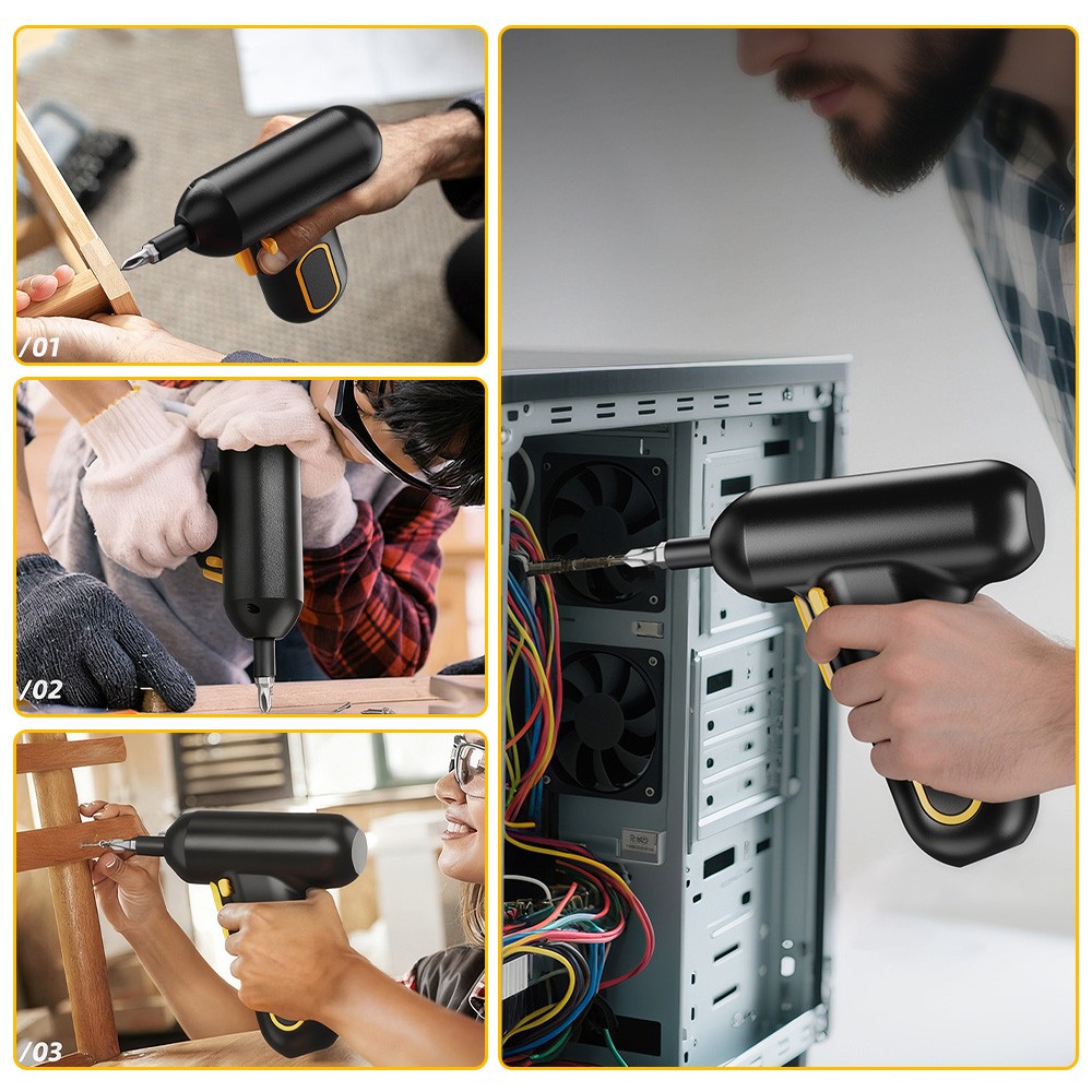 Electric Screwdriver Set USB Charging Variable Speed Rechargeable Drill Tool Kit