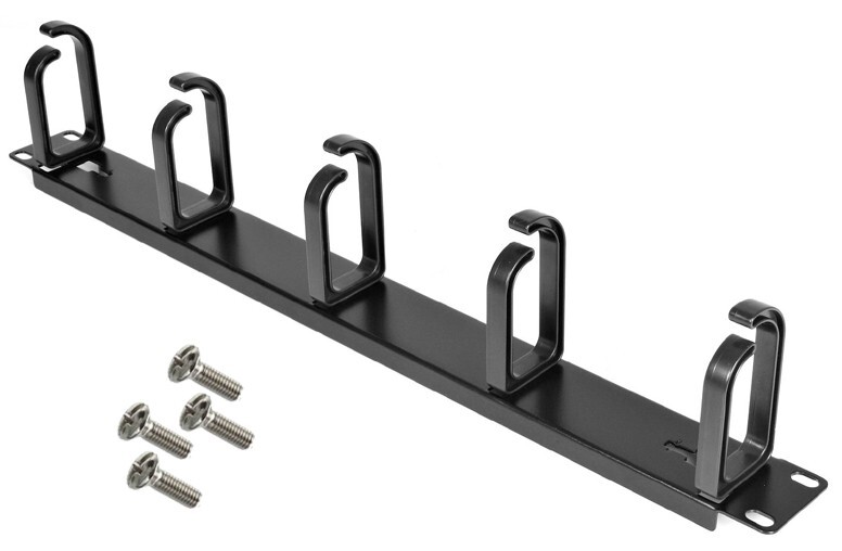 1U Rack Cable Organizer with Movable Hooks – Network Cabinet Accessory