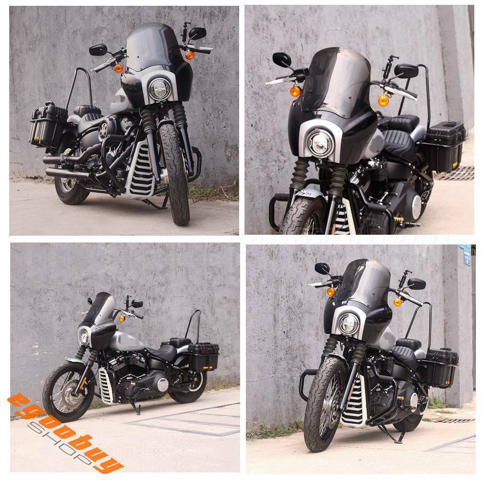 Headlight Fairing Windshield & Bracket Mount For Harley Softail FXBB FXBBS FXST