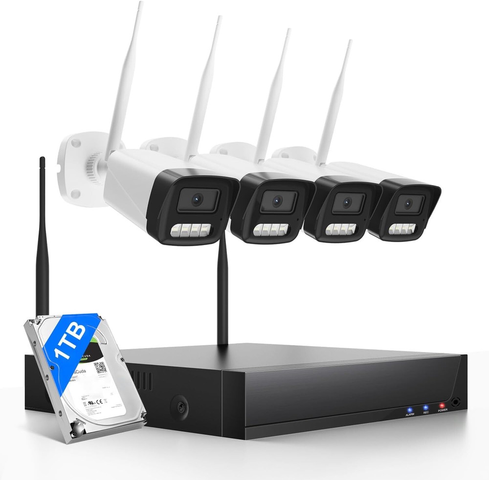 New - Apone Wireless Security Camera Systems, 6CH WiFi Security Camera System