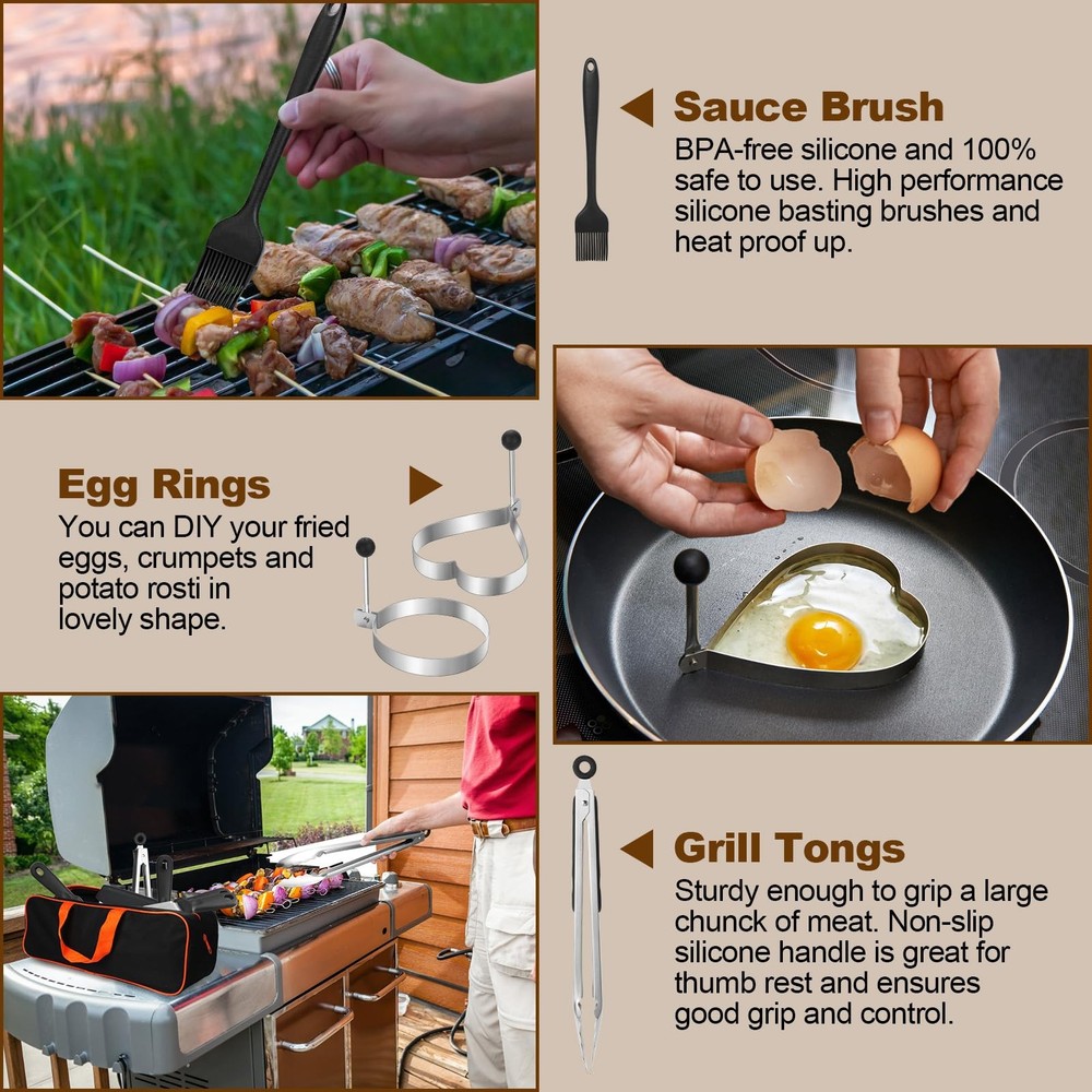 14PCS Griddle Accessories Kit, Flat Top Grill Set for balck