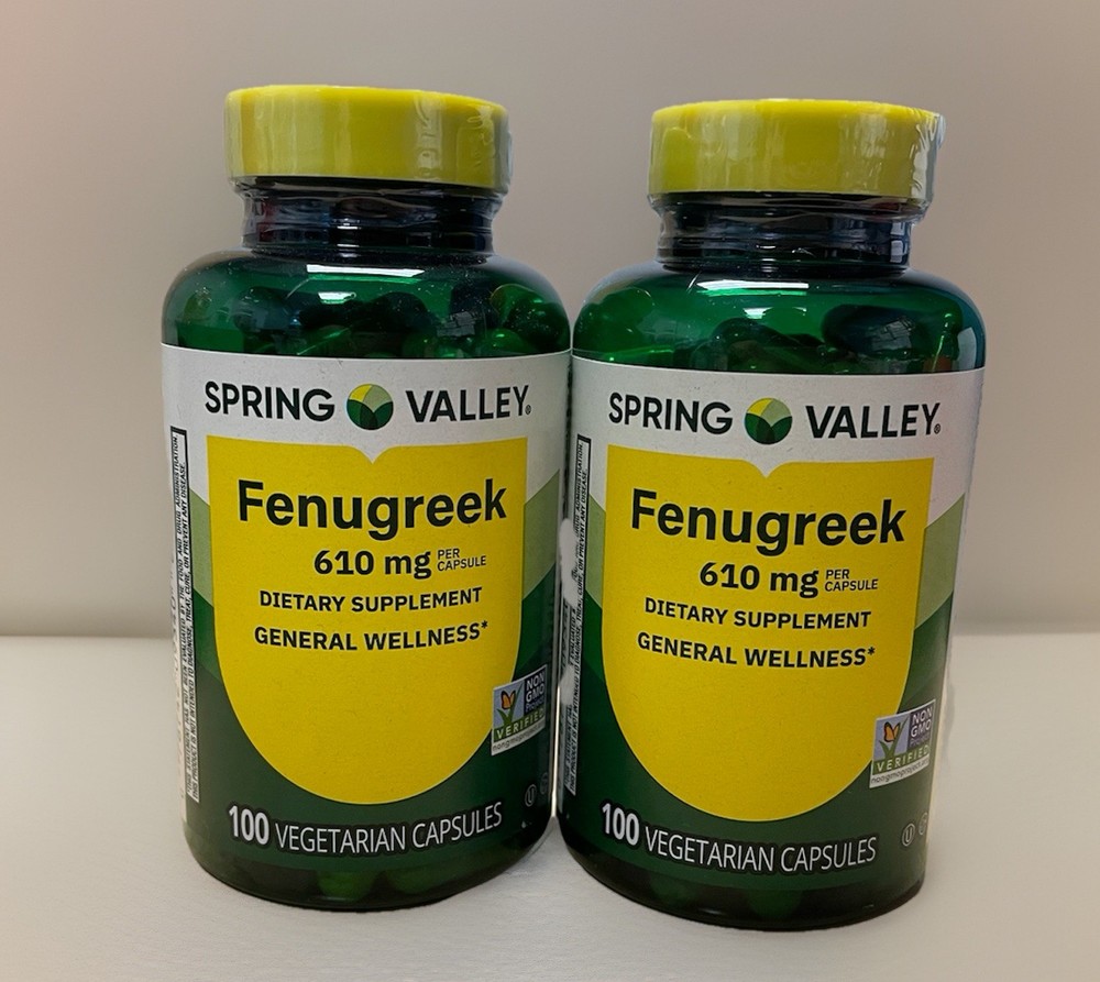 Spring Valley Fenugreek Dietary Supplement 610mg, 100 Capsules 2 Pack Bundle