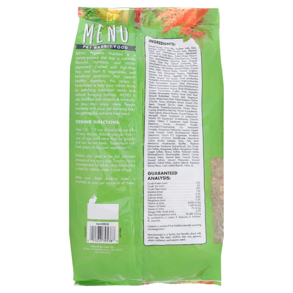 Menu Premium Rabbit Food 8 lb