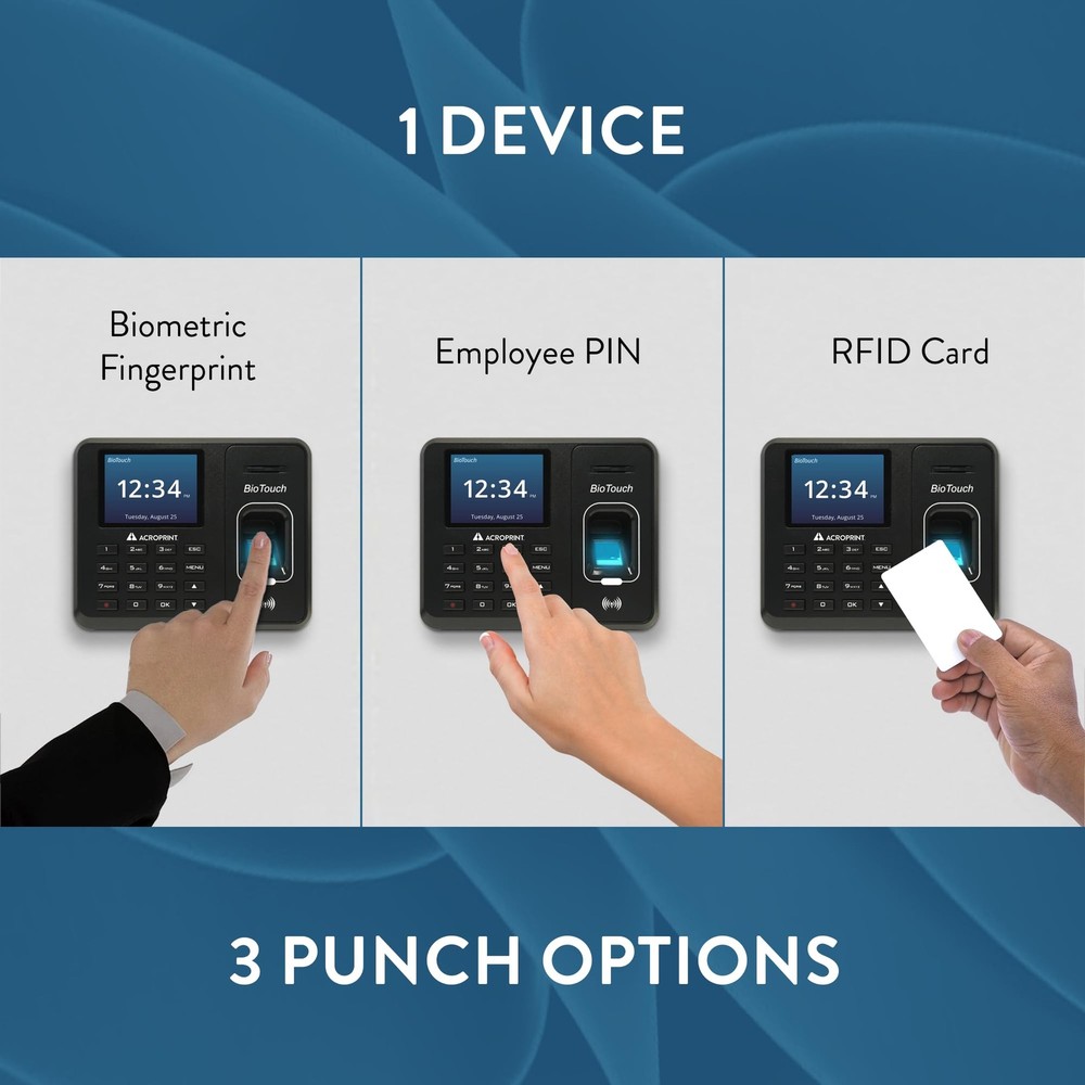 BioTouch Self-Contained Automatic Biometric Fingerprint/Proximity Time Clock ...