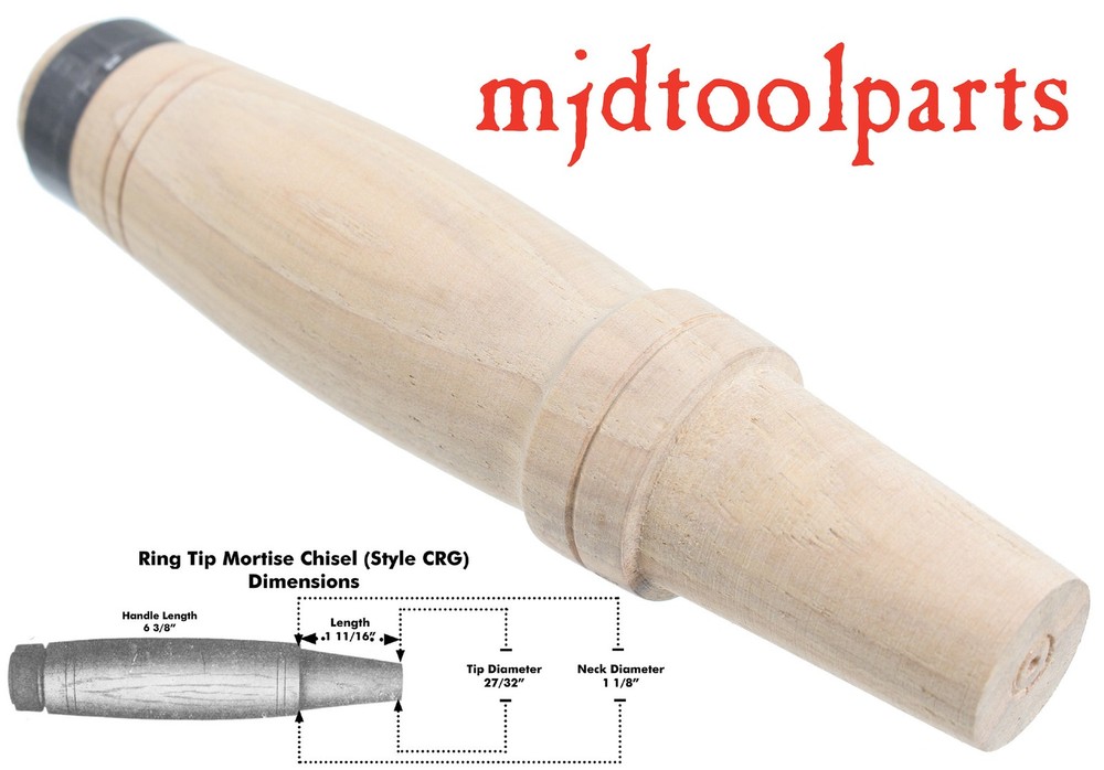 Iron Ring Handle Hickory Socket Chisel Handle -Amish Made - CRG - mjdtoolparts
