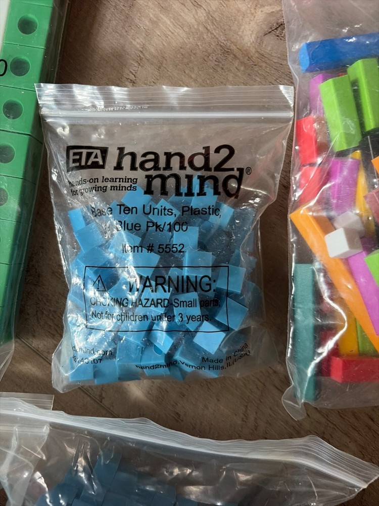 Hand2 Mind ETA Math Manipulatives lot base 10 blocks rods cube