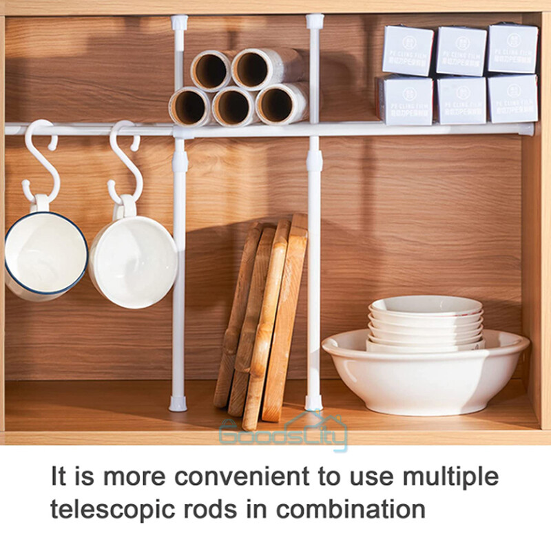 2PC Shower Curtain Rod 15-44 Inch Non-Slip Spring Heavy-Duty Tension Curtain Rod