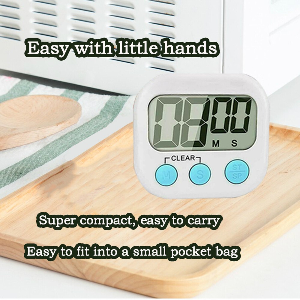 Loud alarm for boiling soup & 2 pack small digital kitchen timer magnetic back