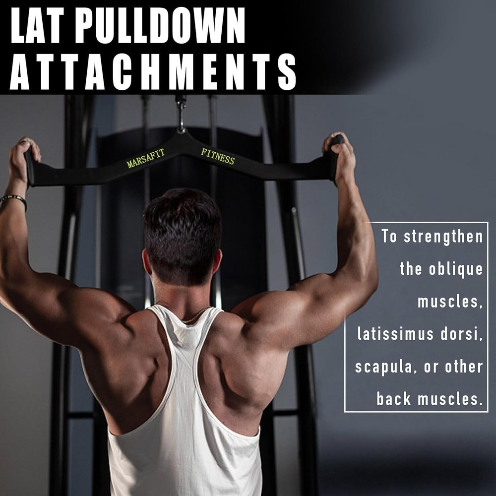 Fitness Rowing Pulley Cable Machine Attachments Handle Grips Lat Pull Down Bar